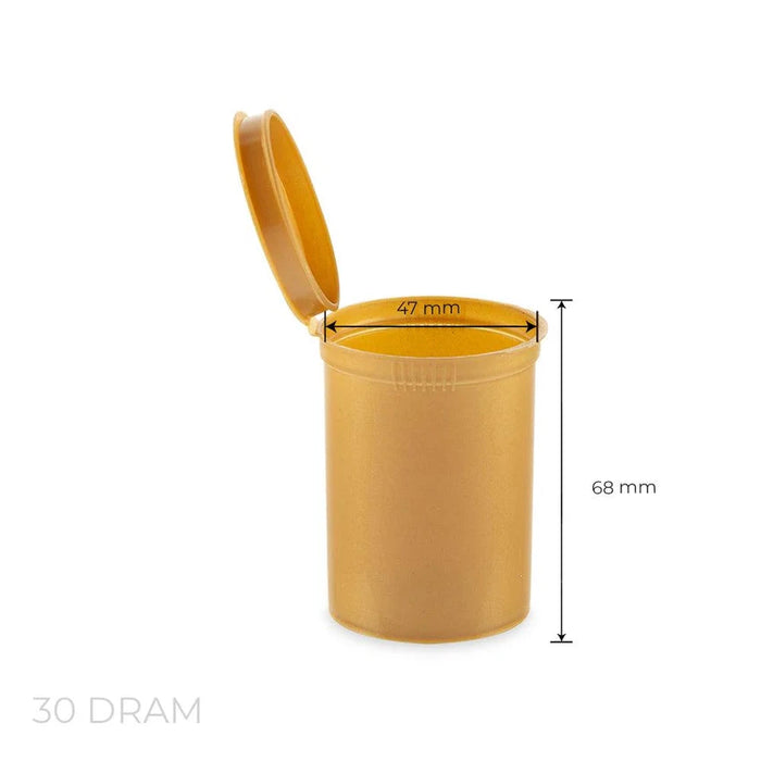 30 Dram Pop Top Vial - 1/4 Oz - Gold - (160 Count)-Pop Top Vials
