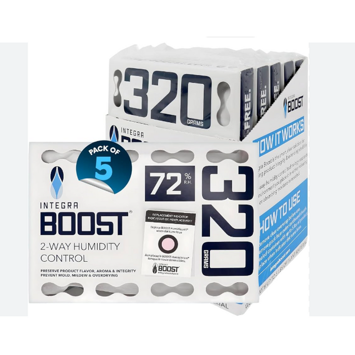 Integra Boost 320g RH 72% Humidity Pack - Individually Wrapped - (5 Count Display)-Humidity Packs-MJ Wholesale