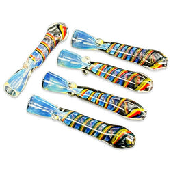3.25" Rasta Swirl Chillum With Knobs - Design May Vary - (1 Count)-Hand Glass, Rigs, & Bubblers