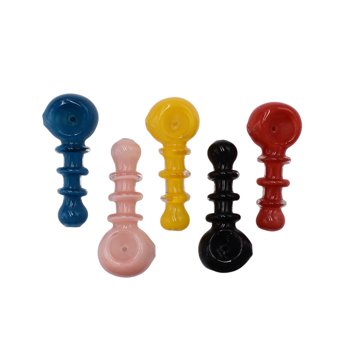 3.3" Triple Ring Spoon Glass Hand Pipe - (1 Count)-Hand Pipes, Rigs, & Bubblers