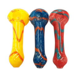 3.5" Double Frit Hand Pipe - Design May Vary - (1 Count)-Silicone Hand Pipe