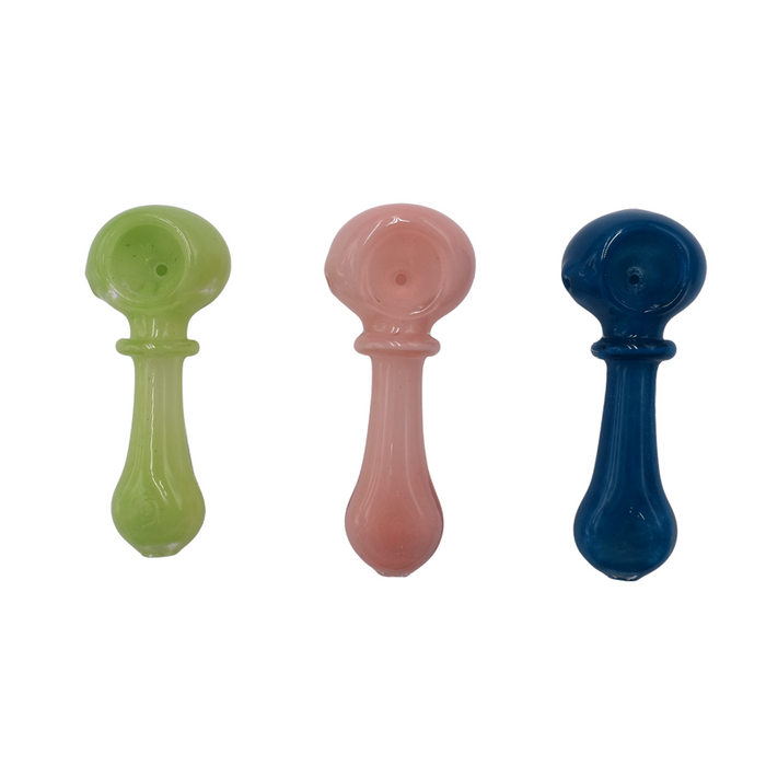 3.5" Full Frit Art Flat Mouth Spoon Hand Pipe - (1 Count)-Hand Pipes, Rigs, & Bubblers