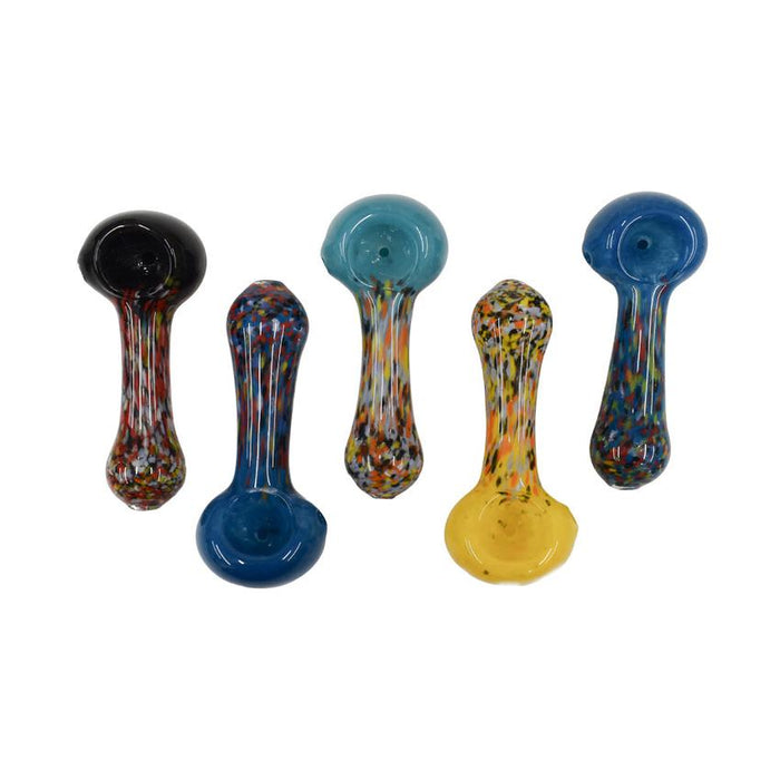 3.5’ Inner Frit Hand Pipe - Color May Vary - (5 Count)-Hand Pipes, Rigs, & Bubblers