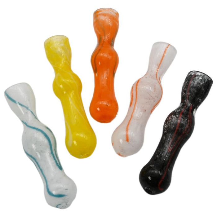3.5" Inside Art with Frit Assortment Chillum - Design And Color May Vary - (5 Count)-Hand Pipes, Rigs, & Bubblers