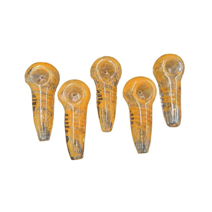 3.5" Orange Stripe Glass Hand Pipe - (5 Count)-Hand Pipes, Rigs, & Bubblers