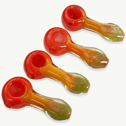 3.5" Rasta Frit Hand Pipe - Design May Vary - (1 Count)-Hand Glass, Rigs, & Bubblers