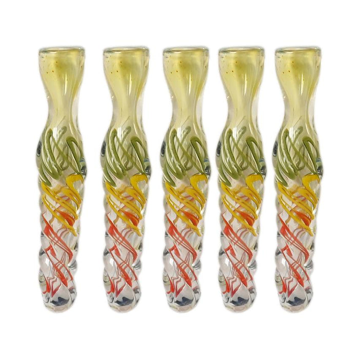 3.5" Rasta Twisted Chillum Pipe - Design And Color May Vary - (5 Count)-Hand Pipes, Rigs, & Bubblers