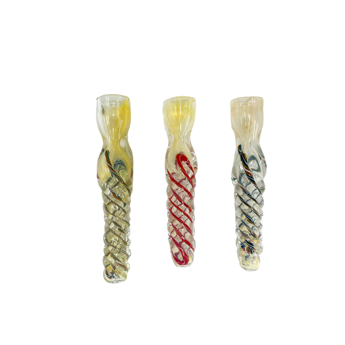 3.5" Spiraling Chillum - Colors May Vary - (3 Count)-Glass Chillums