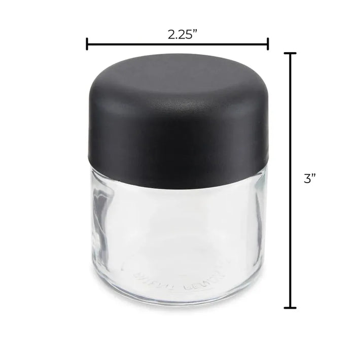 3oz Clear Glass Straight-Sided Round Jar with Black Child Resistant Lid - (160 Count)-Glass Jars
