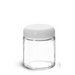 3oz Clear Glass Straight-Sided Round Jar with Black Child Resistant Lid - (160 Count)-Glass Jars