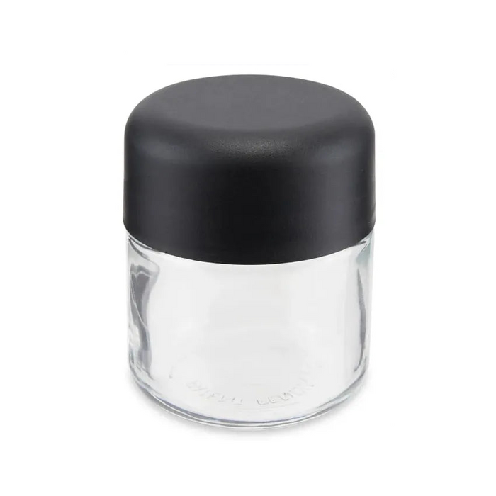 3oz Clear Glass Straight-Sided Round Jar with Black Child Resistant Lid - (160 Count)-Glass Jars
