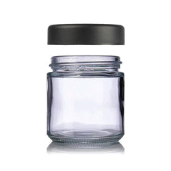 3oz Clear Glass Straight-Sided Round Jar with Black Or White Lid - (150 - 15,000 Count)-Glass Jars