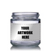 3oz Clear Glass Straight-Sided Round Jar with Black Or White Lid And With Labels & Application-Glass Jars