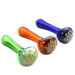 4" Assorted Honeycomb Hand Pipe - Color May Vary - (1 Count)-Hand Glass, Rigs, & Bubblers