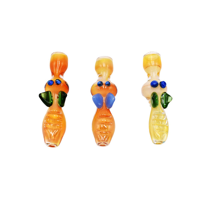 4" Bee Inspired Chillum - Color May Vary - (1, 5 OR 10CT)-Hand Glass, Rigs, & Bubblers