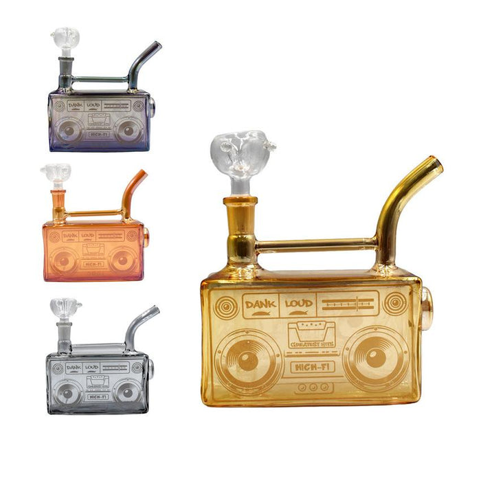 4" Boom Box Waterpipe - Colors May Vary - (1 Count)-Hand Pipes, Rigs, & Bubblers