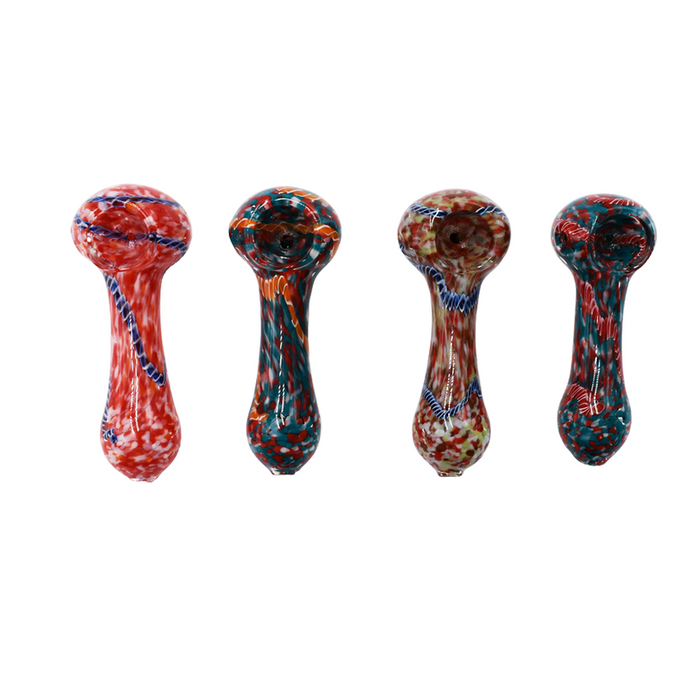 4" Cracked Twisted Art Hand Pipe - Design May Vary - (1 Count)-Silicone Hand Pipe
