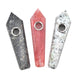 4" Crystal Pipes With 3 Metal Screens - Color May Vary - (1 Count)-Hand Pipes, Rigs, & Bubblers