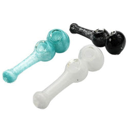 4" Double Bowl Hand Pipe - Design May Vary - (1 Count)-Silicone Hand Pipe