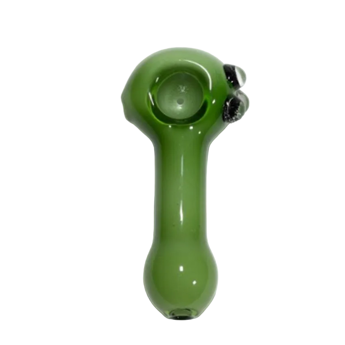 4" Double Nub Bub Green Glass Hand Pipe - (1 Count)-Hand Pipes, Rigs, & Bubblers