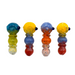 4" Double Ringed Frit Hand Pipe Colors May Vary - (1 Count)-Hand Pipes, Rigs, & Bubblers-MJ Wholesale