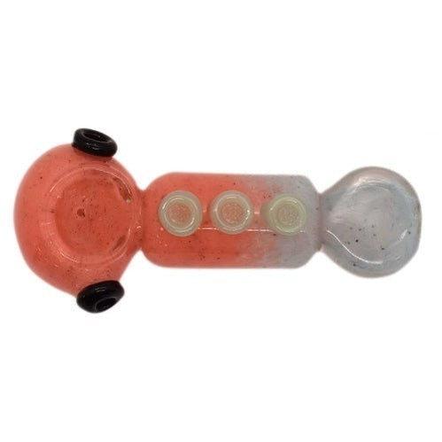 4” Frit Buttons Design Glass Hand Pipe - Color May Vary - (1 Count, 5 Count OR 10 Count))-Hand Pipes, Rigs, & Bubblers