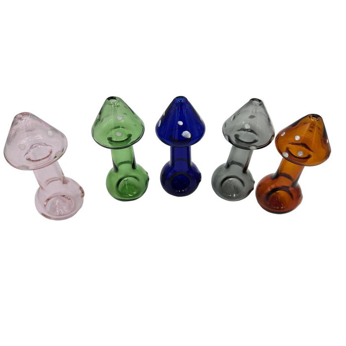 4" Mushroom Top Handpipe Colors May Vary - (1 Count)-Hand Pipes, Rigs, & Bubblers