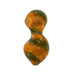 4" Orange & Green Swirl Hourglass Dual-Bulb Hand Pipe - 1 Count-Hand Pipes, Rigs, & Bubblers
