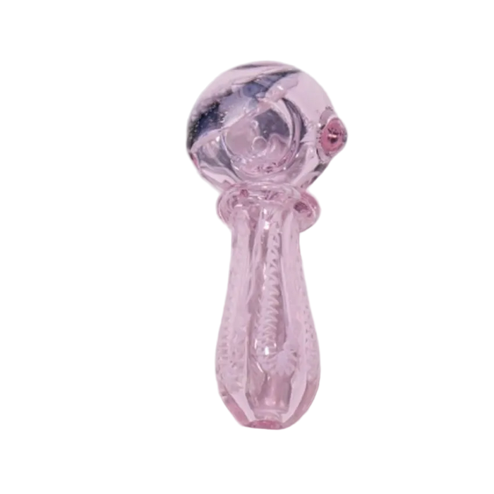 4" Pink Ring Stripe Glass Hand Pipe - (1 Count)-Hand Pipes, Rigs, & Bubblers