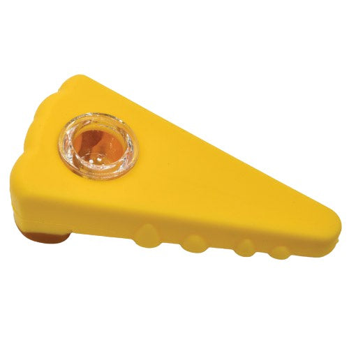 4" Pizza Slice Silicone Hand Pipe - Color May Vary - (1 Count)-Hand Pipes, Rigs, & Bubblers