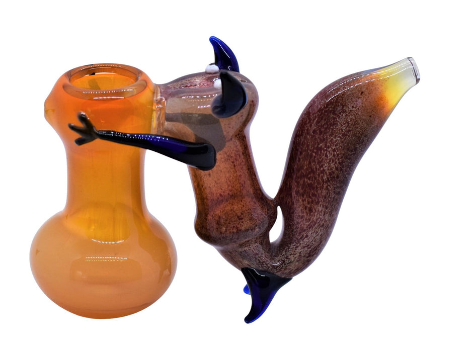 4" Premium Holding Squirrel Design Water Bubbler - Color May Vary - (1 Count)-Hand Pipes, Rigs, & Bubblers