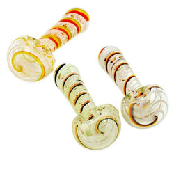 4" Rasta And Imported Color Spiral Hand Pipe - Design May Vary - (1 Count)-Hand Glass, Rigs, & Bubblers