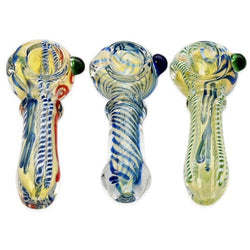 4" Rim And Ball Assortment Hand Pipe - Design May Vary - (1 Count)-Hand Glass, Rigs, & Bubblers
