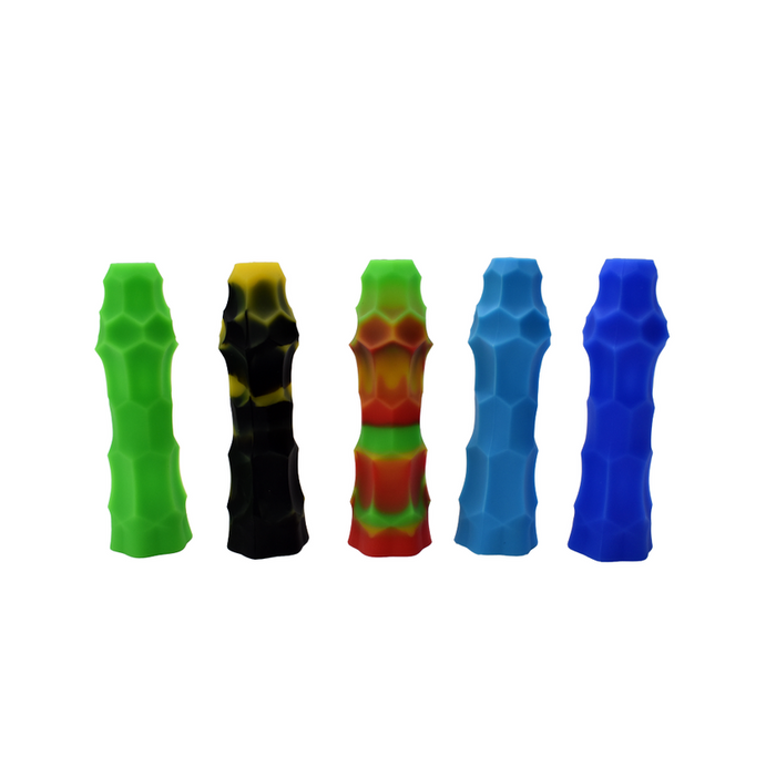 4" Silicone Geometric Hand Pipe - Color May Vary - (1, 5 OR 10 Count) 1 Count-