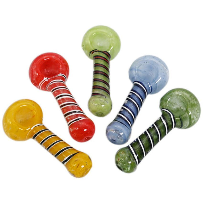4" Spiral Color Hand Pipe - Design And Color May Vary - (2 Count)-Hand Pipes, Rigs, & Bubblers