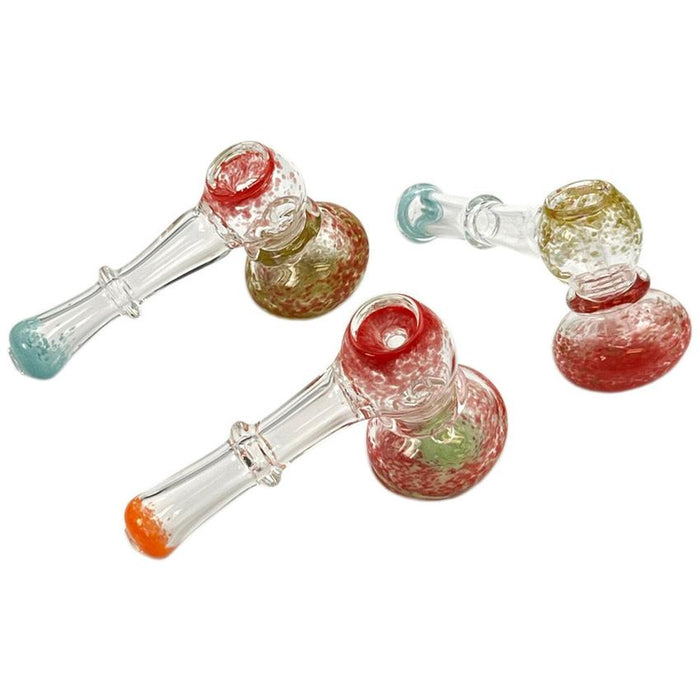 4" Spotted Transparent Art Bubbler - Design And Color May Vary - (1 Count)-Hand Pipes, Rigs, & Bubblers