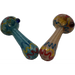 4" Triple Line Art Hand Pipe - Design May Vary - (1 Count)-Hand Glass, Rigs, & Bubblers