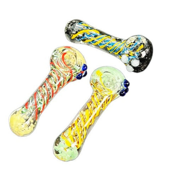 4" Twisted Color Rolled Hand Pipe - Design May Vary - (1 Count)-Silicone Hand Pipe