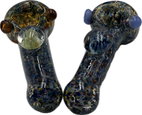 4.5" Decorative Pendant on Mid Body Glass Hand Bowl - Design May Vary - (1, 5, or 10 Count)-Hand Glass, Rigs, & Bubblers