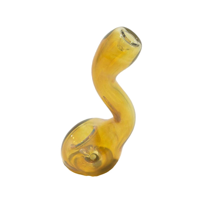 4.5″ Fumed Amber S-Curve Sherlock Glass Hand Pipe - (1 Count)-Hand Pipes, Rigs, & Bubblers