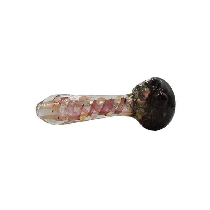 4.5" Golden Fume Swirl Hand Pipe - (2 Count)-Hand Pipes, Rigs, & Bubblers-MJ Wholesale