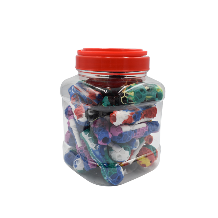 4.5" Honey Bee Dab Straws - Colors May Vary - (30 Count Jar)-Hand Pipes, Rigs, & Bubblers-MJ Wholesale