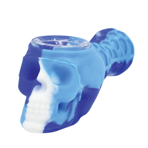 4.5" Silicone Skull Handpipe - Color May Vary - (1 Count)-Hand Pipes, Rigs, & Bubblers