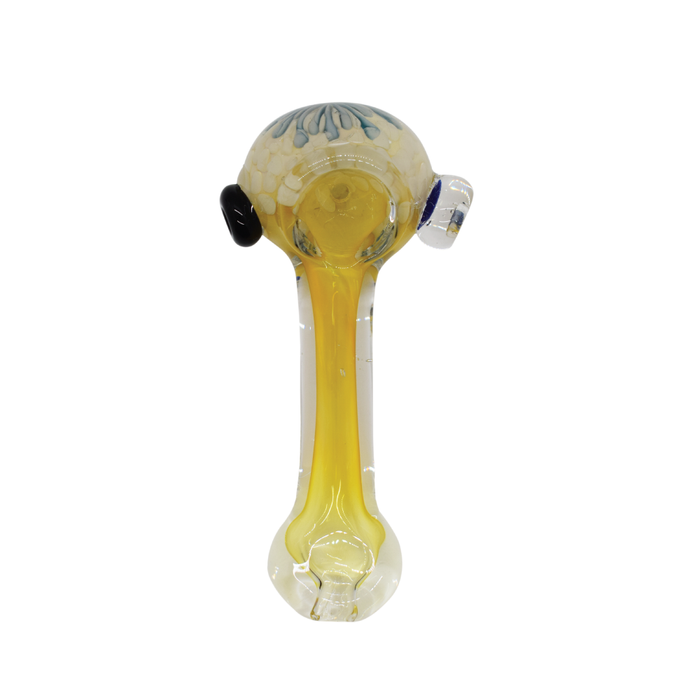 4.5" Yellow Fume Color Dot Hand Pipe - (1, 5 OR 10CT)-Hand Glass, Rigs, & Bubblers