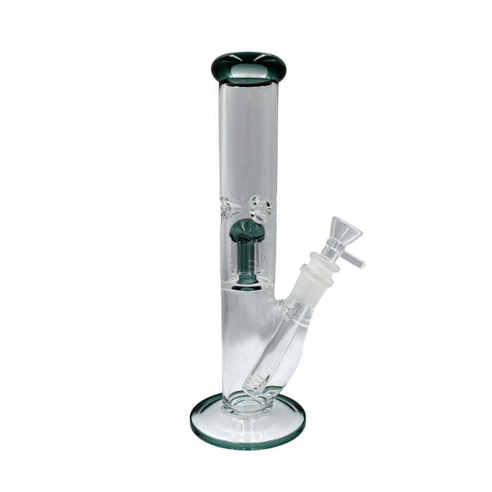 10" Straight Tube Tree Arm Perc Waterpipe - Colors May Vary - (1 Count)-Hand Pipes, Rigs, & Bubblers