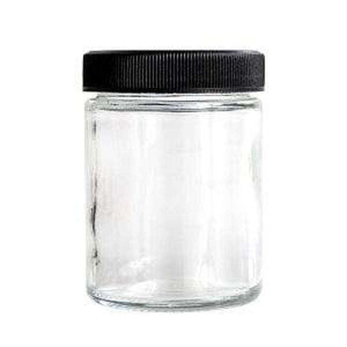 4oz Glass Jar Screw Top - Clear Jar with Black Lid (90 - 9,000 Count)-Glass Jars