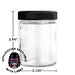 4oz Glass Jar Screw Top - Clear Jar with Black Lid (90 - 9,000 Count)-Glass Jars