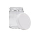4oz Glass Jar Screw Top - Clear Jar with White Lid With Labels & Application (90 - 9,000 Count)-Glass Jars