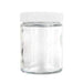 4oz Glass Jar Screw Top - Clear Jar with White Lid With Labels & Application (90 - 9,000 Count)-Glass Jars