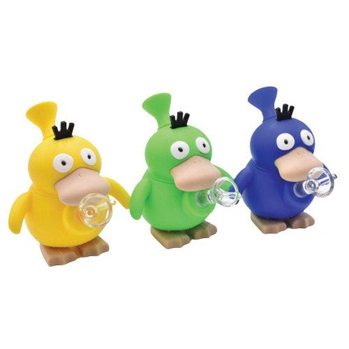 5" Cartoon Duck Silicone Water Pipe - Color May Vary - (1 Count)-Hand Glass, Rigs, & Bubblers